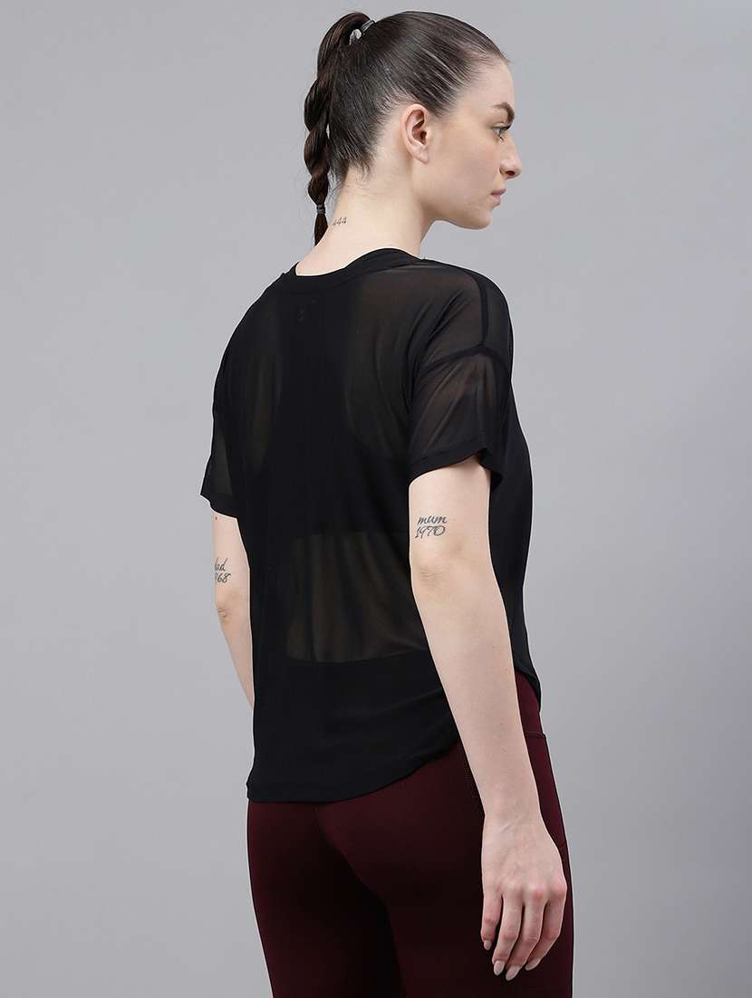 women printed round neck dri fit t-shirt - 21762977 -  Standard Image - 3