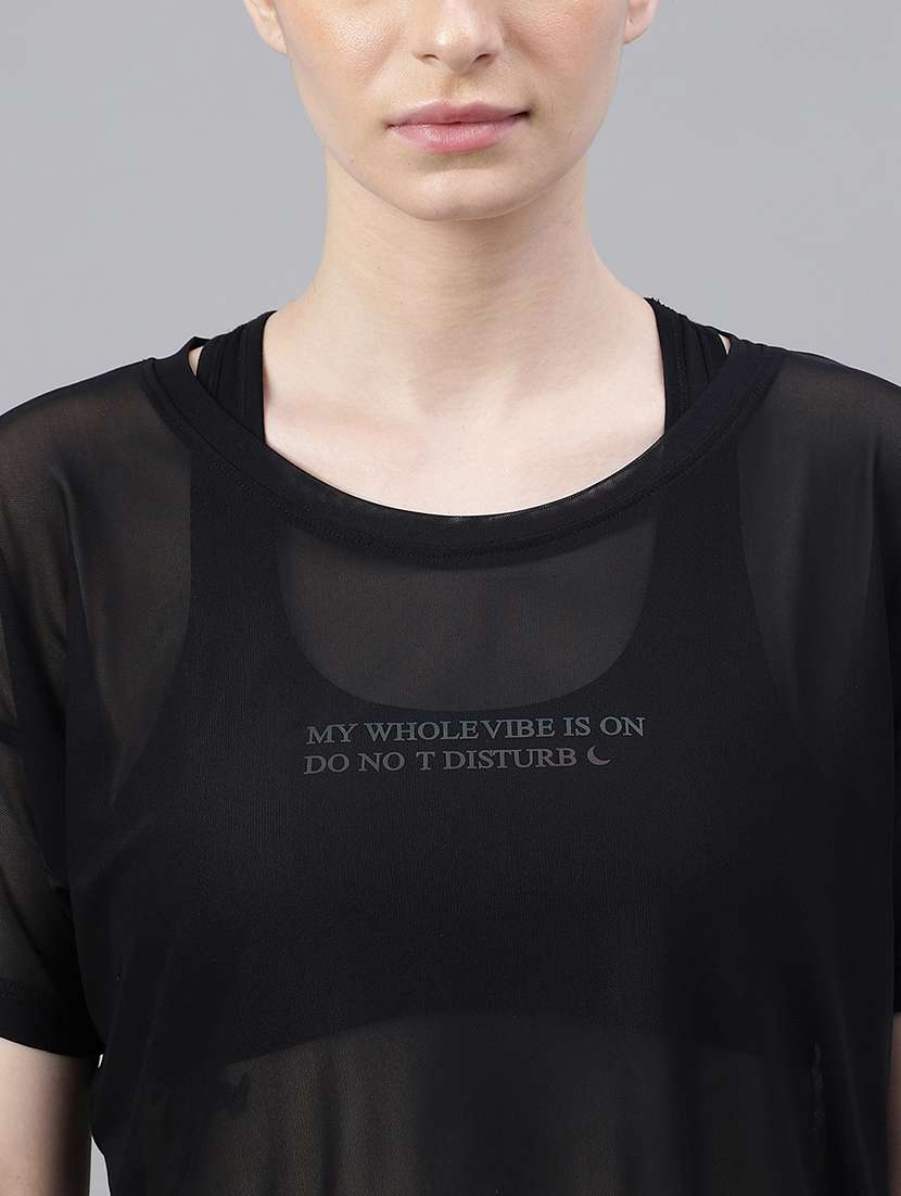 women printed round neck dri fit t-shirt - 21762977 -  Standard Image - 5