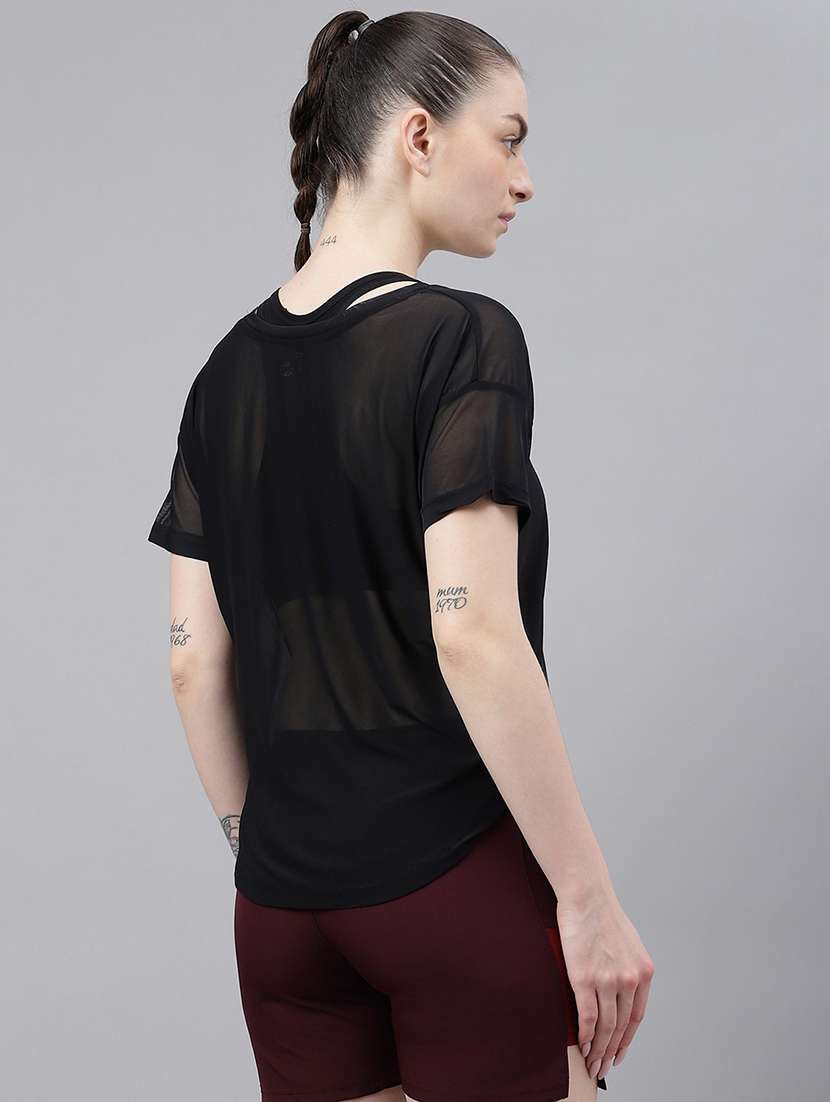 women printed round neck dri fit t-shirt - 21762978 -  Standard Image - 3