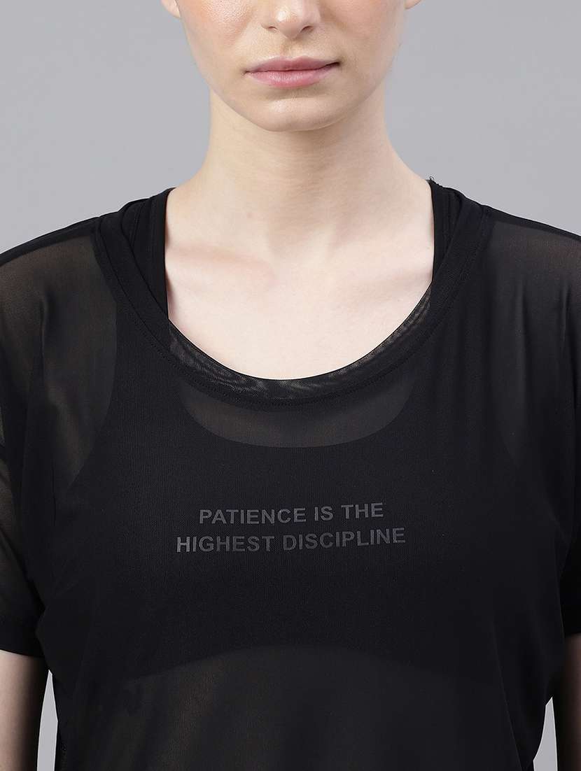 women printed round neck dri fit t-shirt - 21762979 -  Standard Image - 5