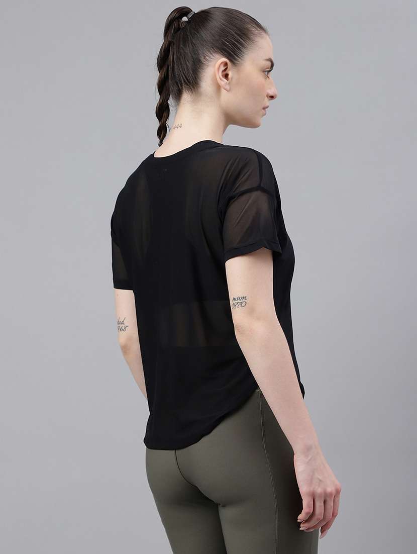 women typography printed relaxed fit dri-fit t-shirt - 21762980 -  Standard Image - 3