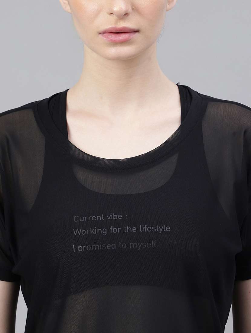 women typography printed relaxed fit dri-fit t-shirt - 21762980 -  Standard Image - 5