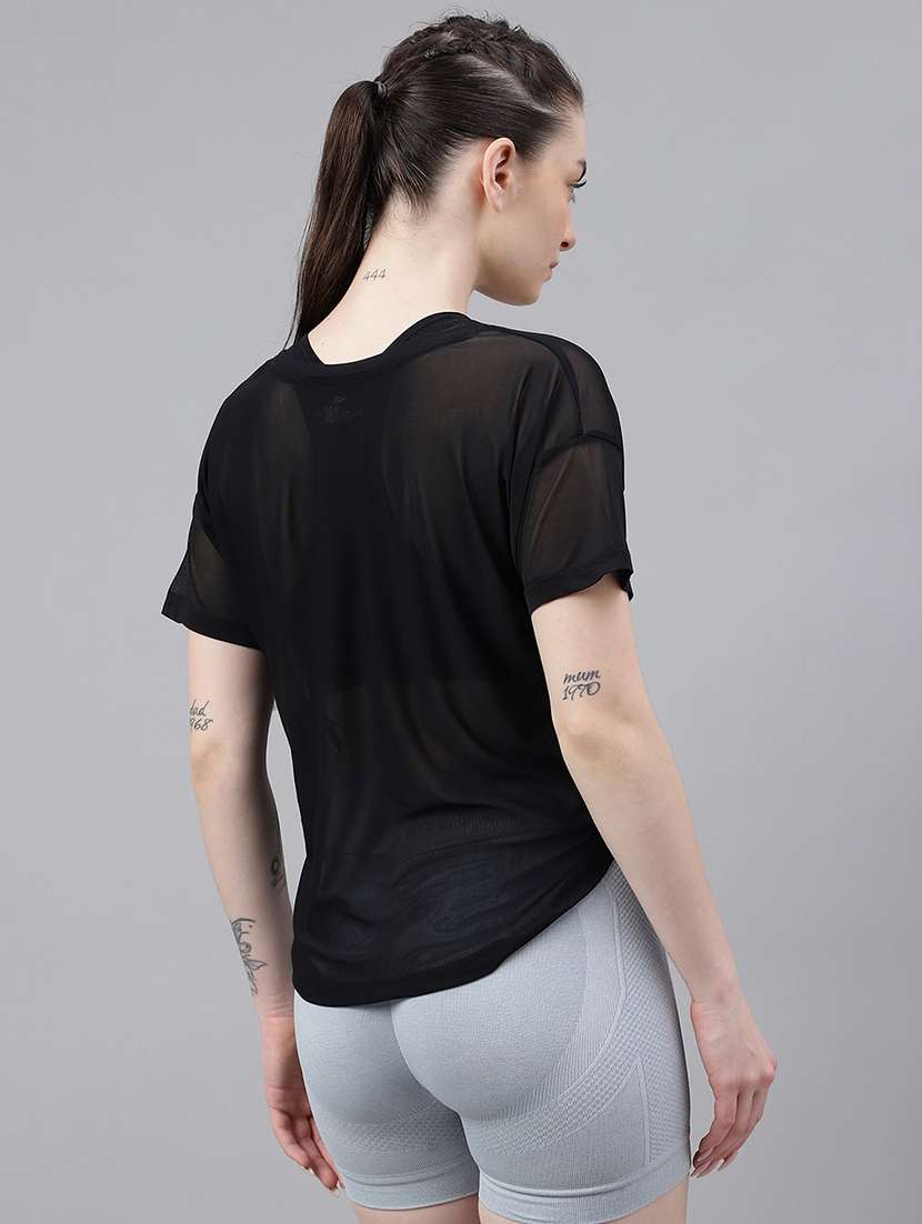 women printed round neck dri fit t-shirt - 21762981 -  Standard Image - 3