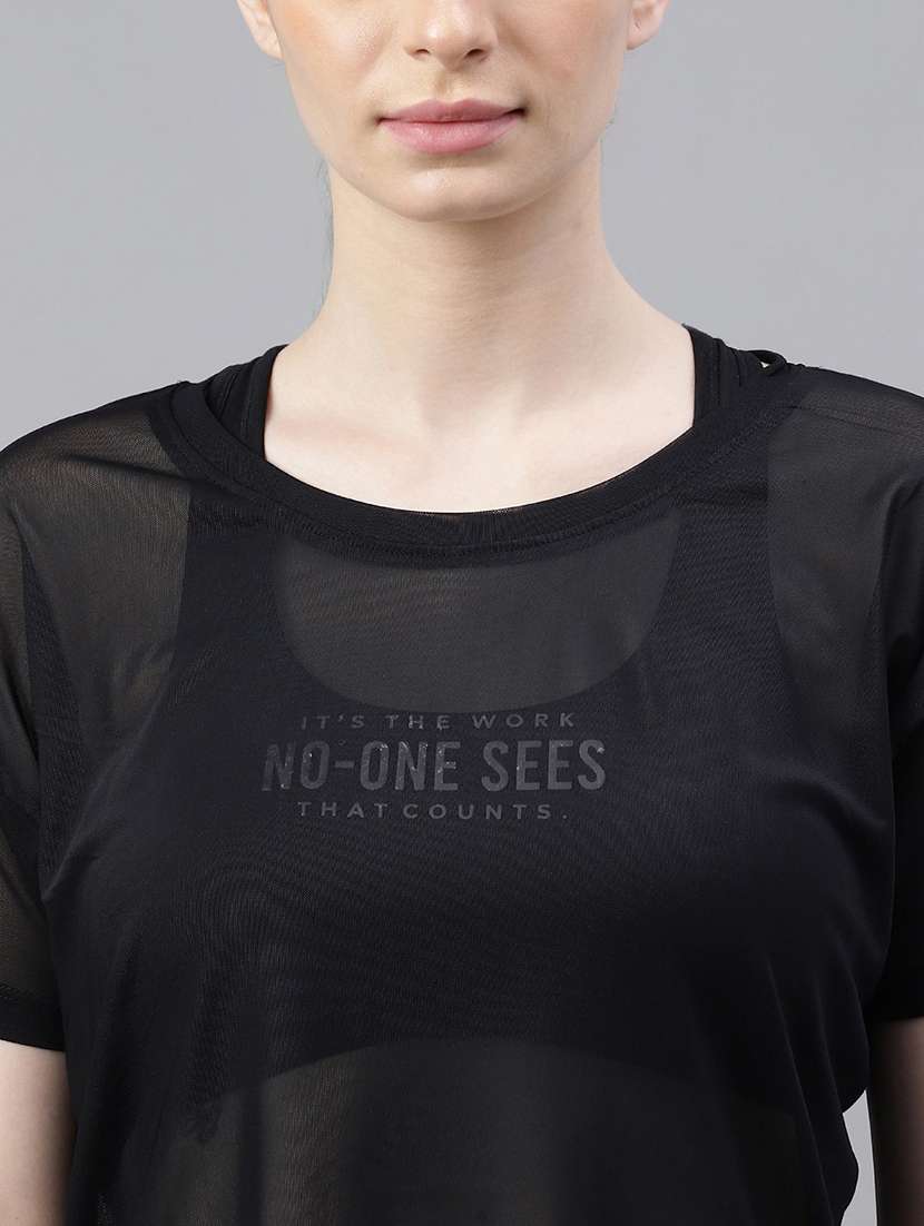 women printed round neck dri fit t-shirt - 21762981 -  Standard Image - 5