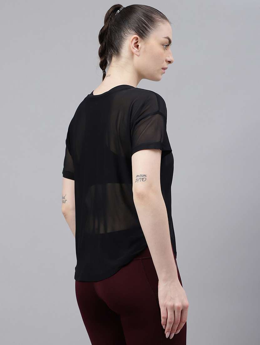 women printed round neck dri fit t-shirt - 21762983 -  Standard Image - 3