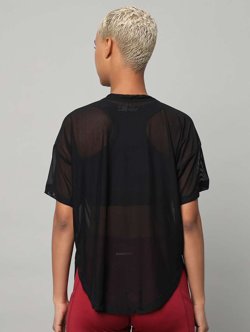 women printed round neck dri fit t-shirt - 21762984 -  Standard Image - 3