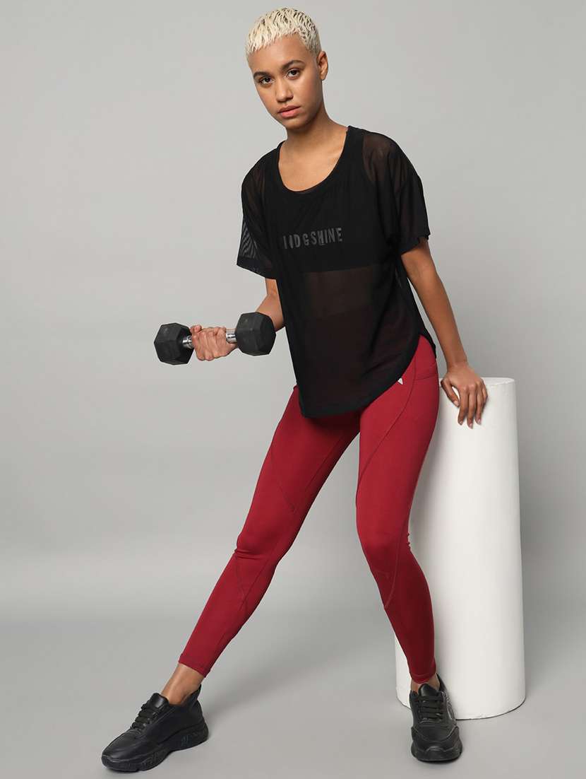 women printed round neck dri fit t-shirt - 21762984 -  Standard Image - 5