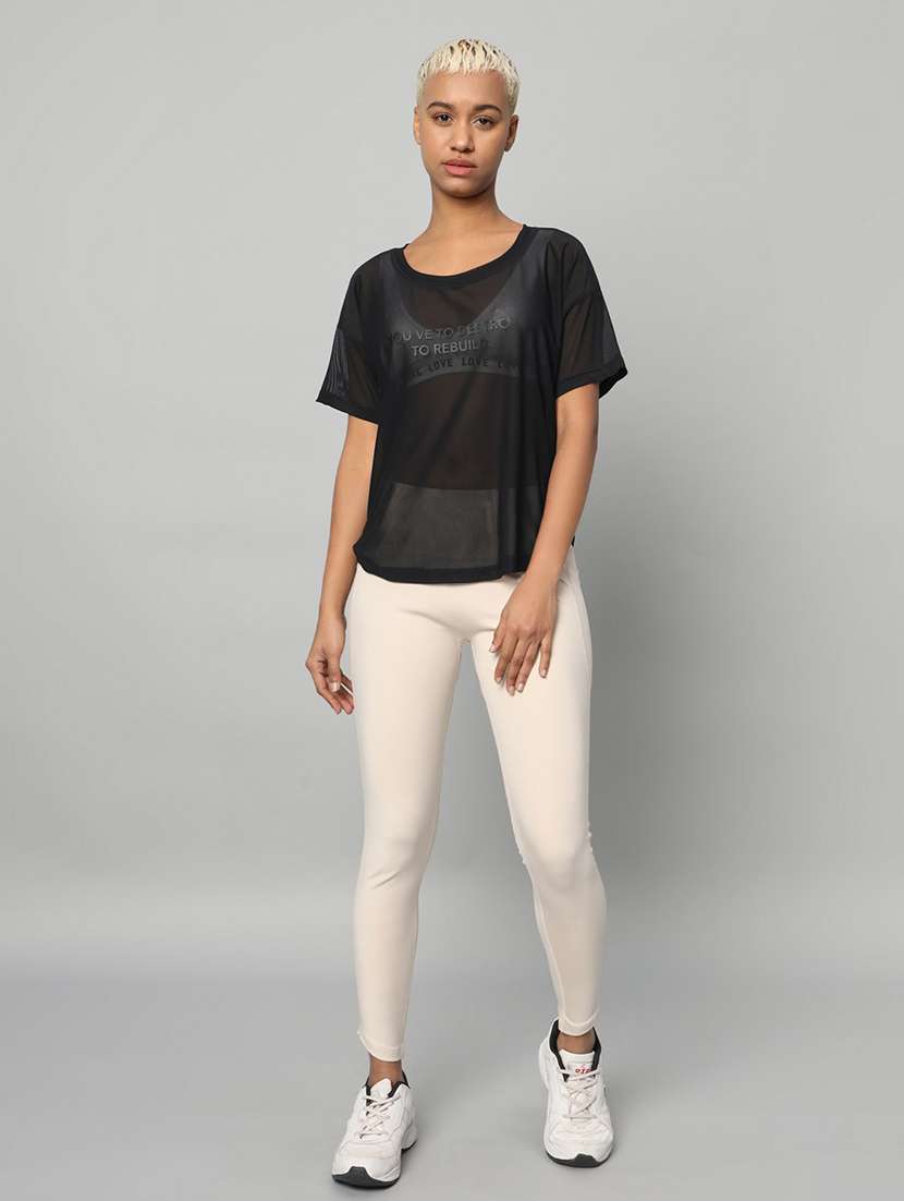 women typography printed relaxed fit dri-fit t-shirt - 21762989 -  Standard Image - 5