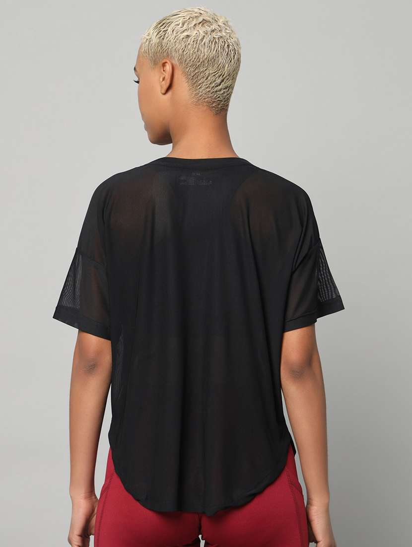 women typography printed relaxed fit dri-fit t-shirt - 21762990 -  Standard Image - 3