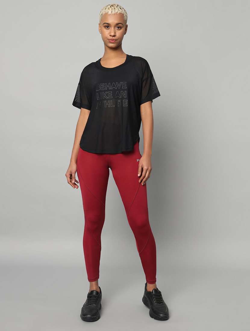 women typography printed relaxed fit dri-fit t-shirt - 21762990 -  Standard Image - 5