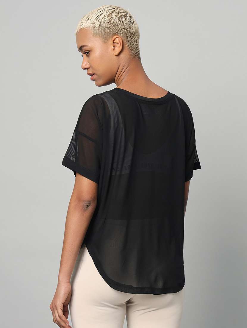 women typography printed relaxed fit dri-fit t-shirt - 21762991 -  Standard Image - 3