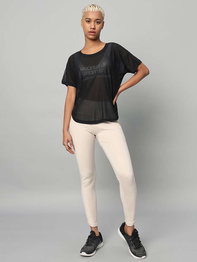 women typography printed relaxed fit dri-fit t-shirt - 21762991 -  Standard Image - 5