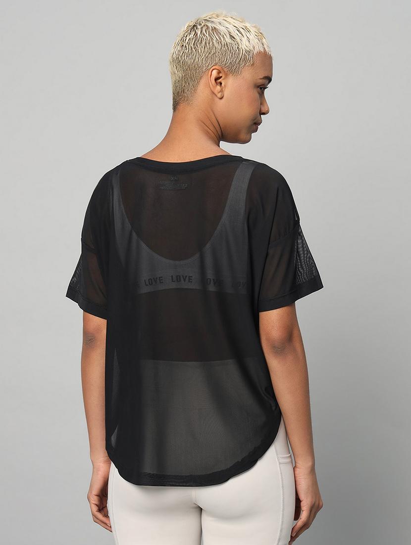 women typography printed relaxed fit dri-fit t-shirt - 21762995 - Standard Image - 3