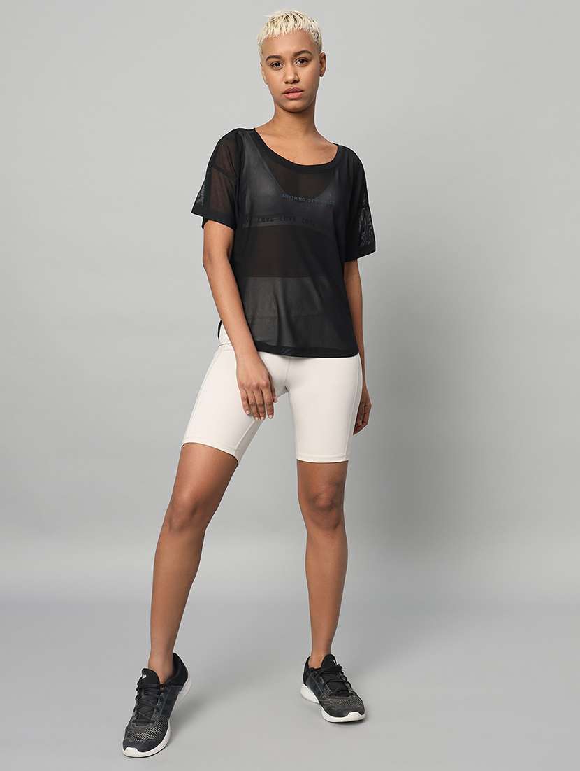 women typography printed relaxed fit dri-fit t-shirt - 21762995 - Standard Image - 5