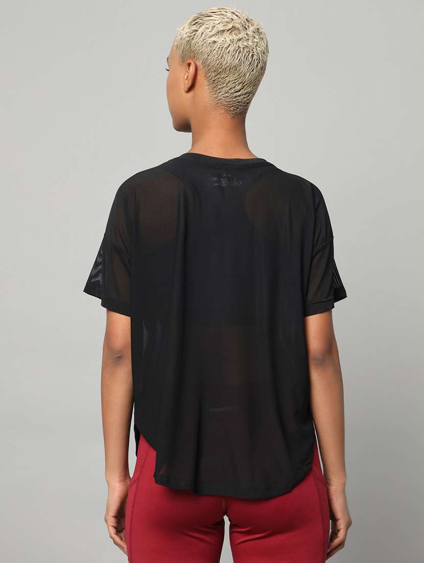 women typography printed relaxed fit dri-fit t-shirt - 21762996 -  Standard Image - 3