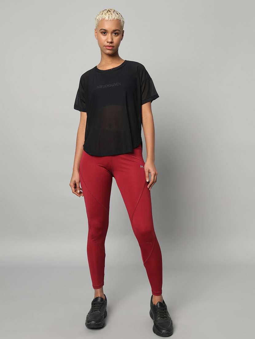 women typography printed relaxed fit dri-fit t-shirt - 21762996 -  Standard Image - 5