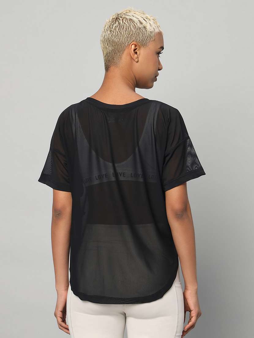 women typography printed relaxed fit dri-fit t-shirt - 21762998 -  Standard Image - 3