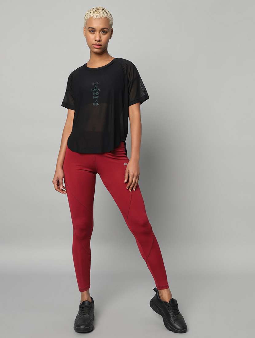 women typography printed relaxed fit dri-fit t-shirt - 21763000 -  Standard Image - 5