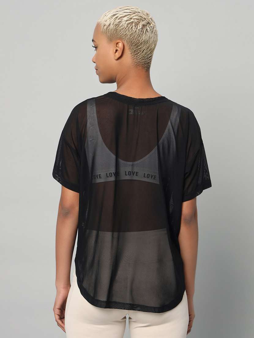 women typography printed relaxed fit dri-fit t-shirt - 21763001 -  Standard Image - 3