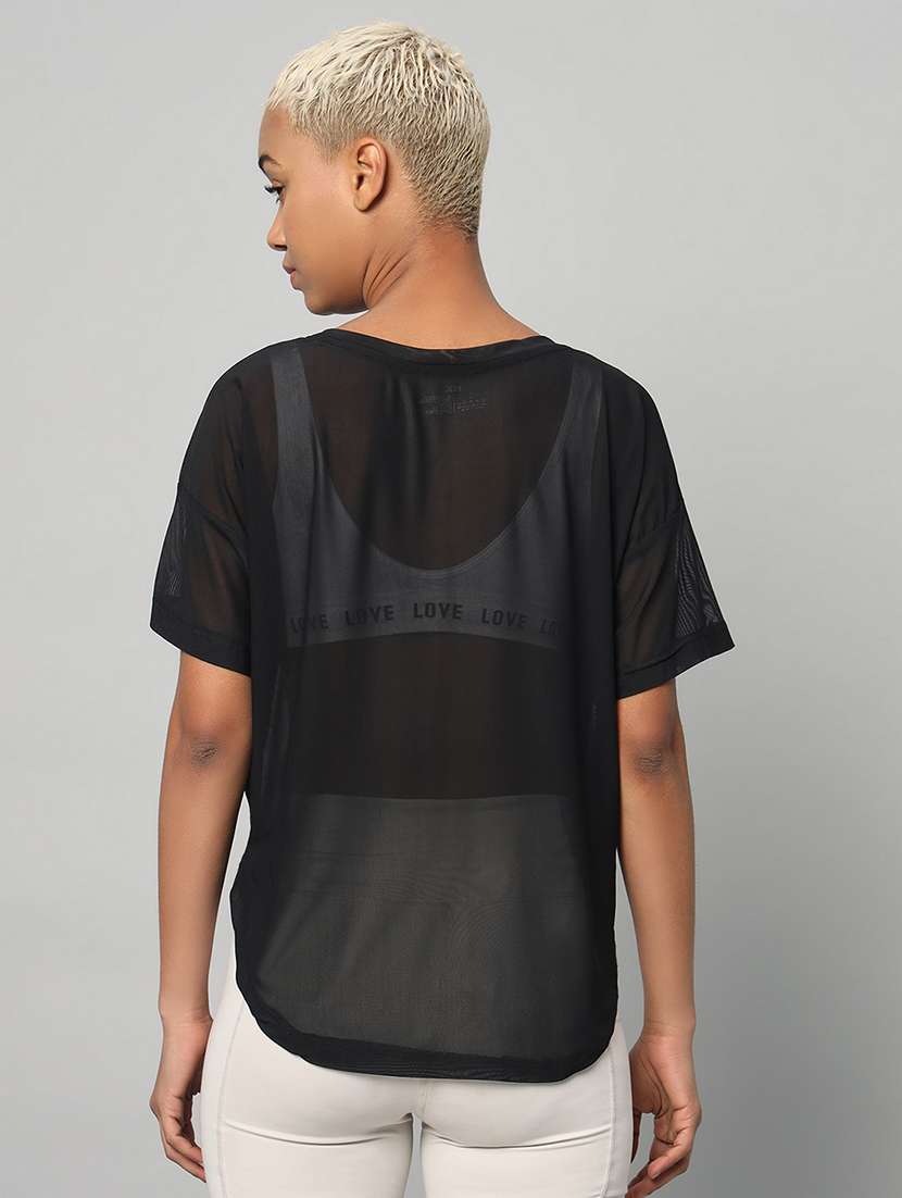 women typography printed relaxed fit dri-fit t-shirt - 21763003 -  Standard Image - 3