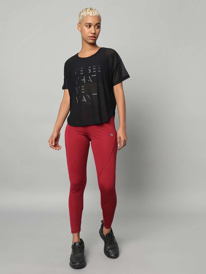 women typography printed relaxed fit dri-fit t-shirt - 21763005 -  Standard Image - 5