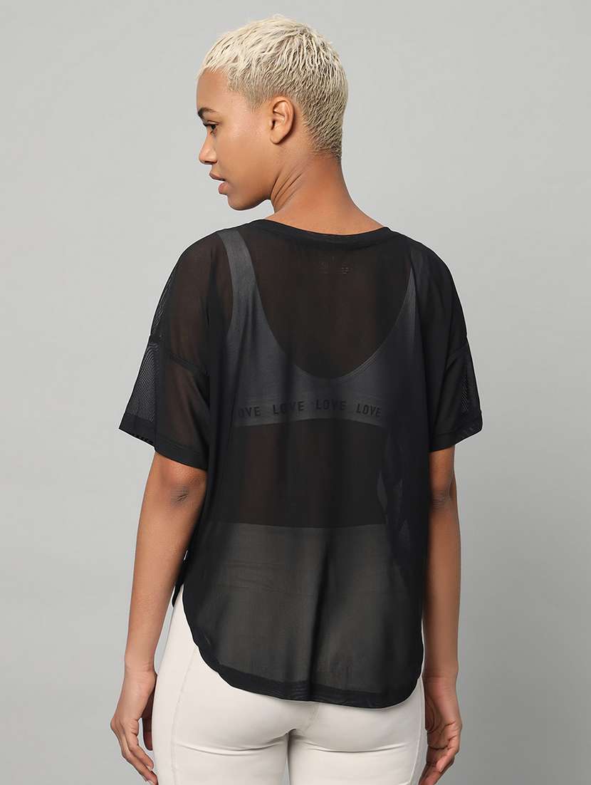 women typography printed relaxed fit dri-fit t-shirt - 21763006 -  Standard Image - 3