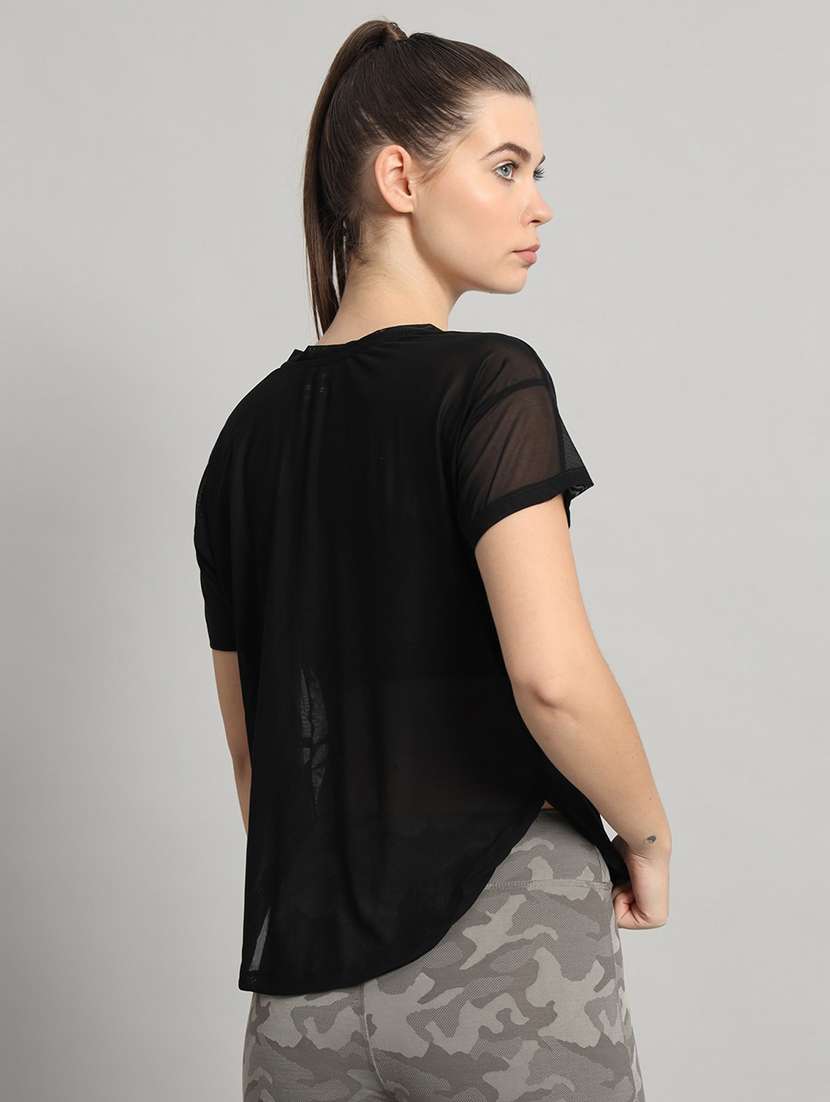 women typography printed relaxed fit dri-fit t-shirt - 21763008 -  Standard Image - 3