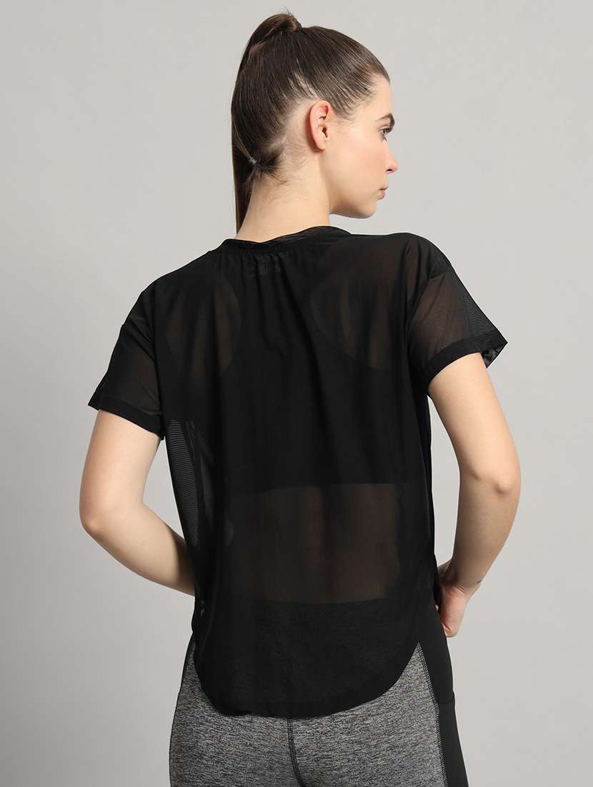 women typography printed relaxed fit dri-fit t-shirt - 21763009 -  Standard Image - 3