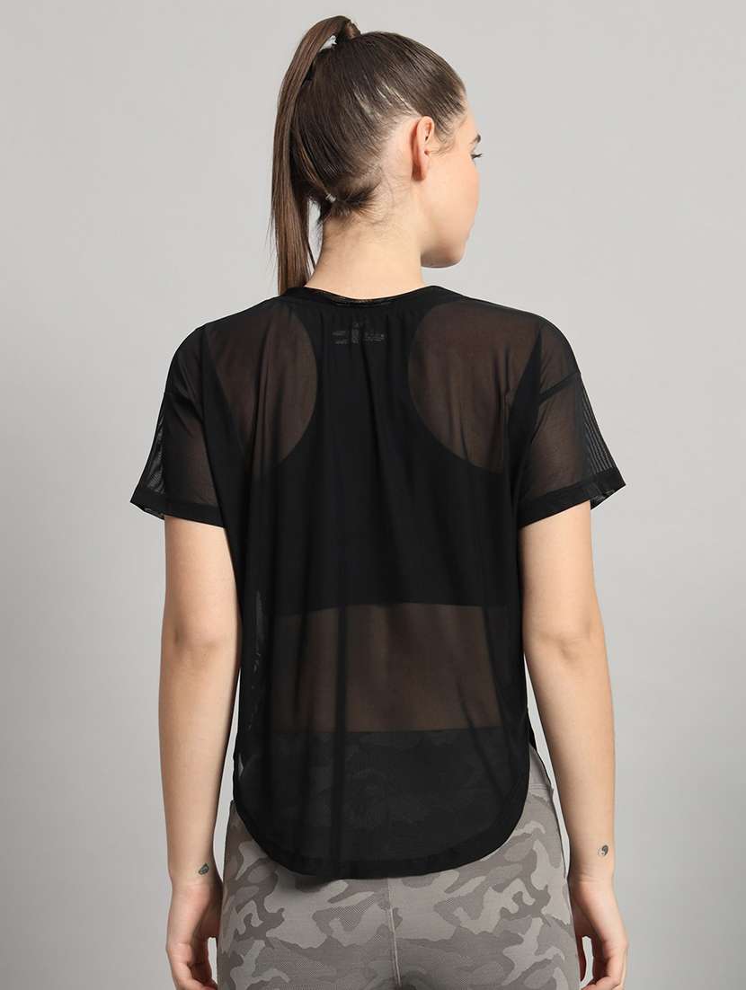 women typography printed relaxed fit dri-fit t-shirt - 21763013 -  Standard Image - 3