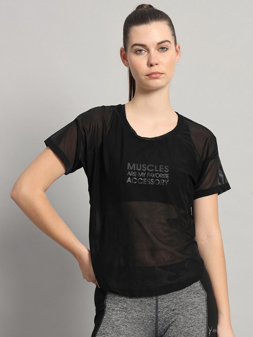 women typography printed relaxed fit dri-fit t-shirt - 21763016 - Zoom Image - 0