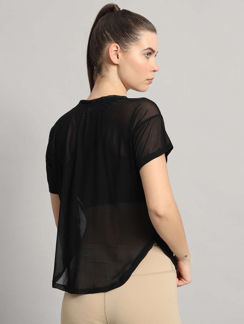 women typography printed relaxed fit dri-fit t-shirt - 21763018 -  Standard Image - 3