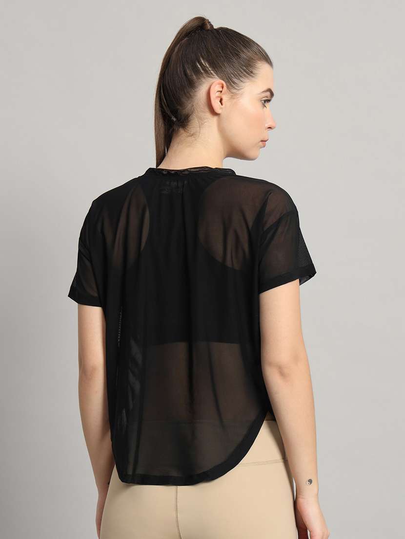 women typography printed relaxed fit dri-fit t-shirt - 21763020 -  Standard Image - 3