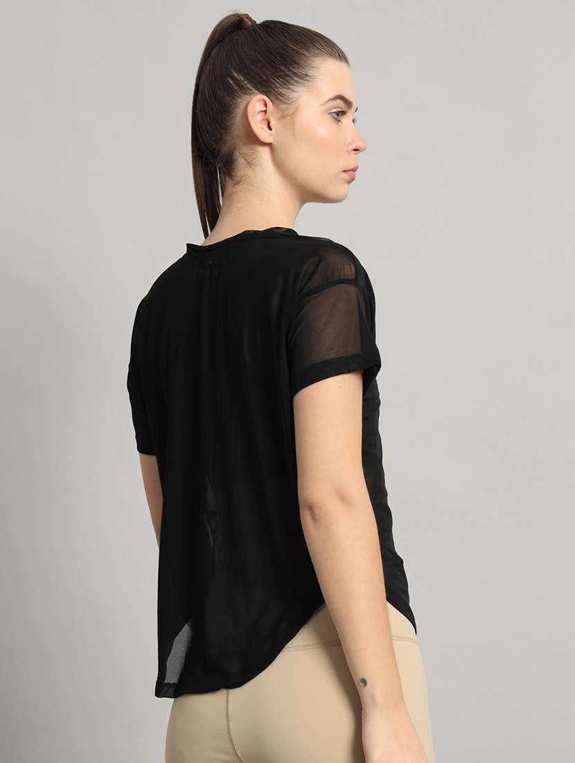 women typography printed relaxed fit dri-fit t-shirt - 21763021 -  Standard Image - 3