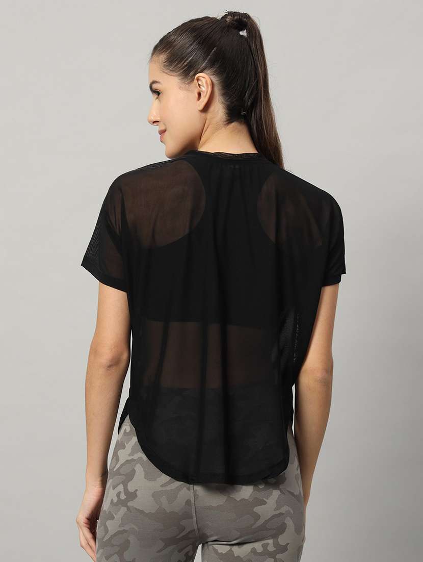 women typography printed relaxed fit dri-fit t-shirt - 21763022 - Standard Image - 3