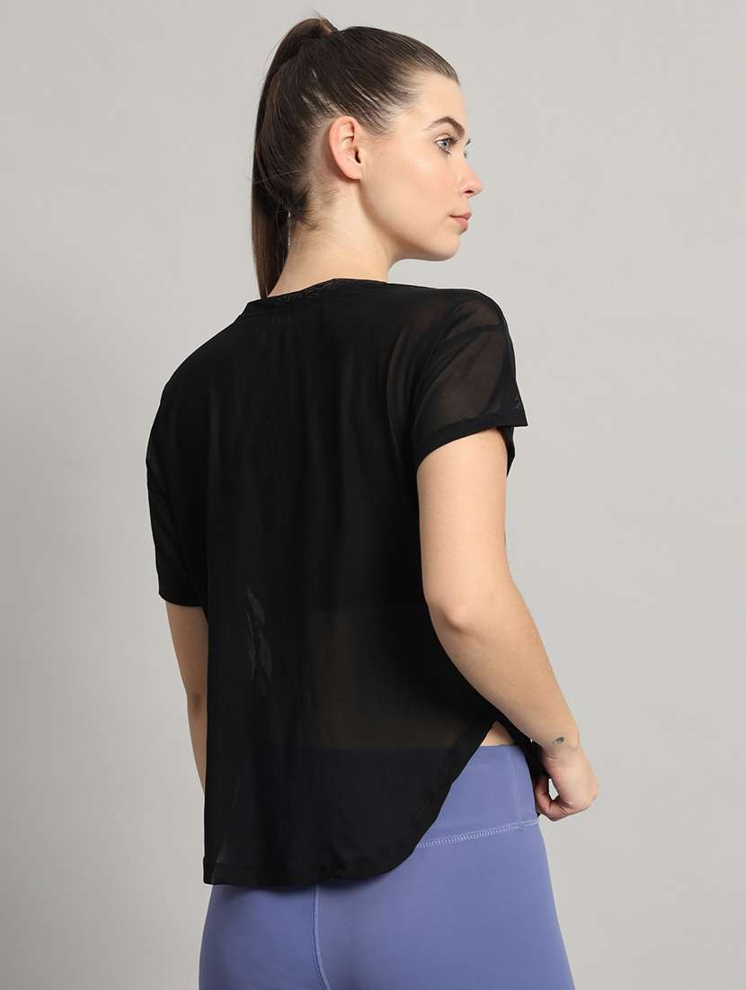 women typography printed relaxed fit dri-fit t-shirt - 21763023 -  Standard Image - 3