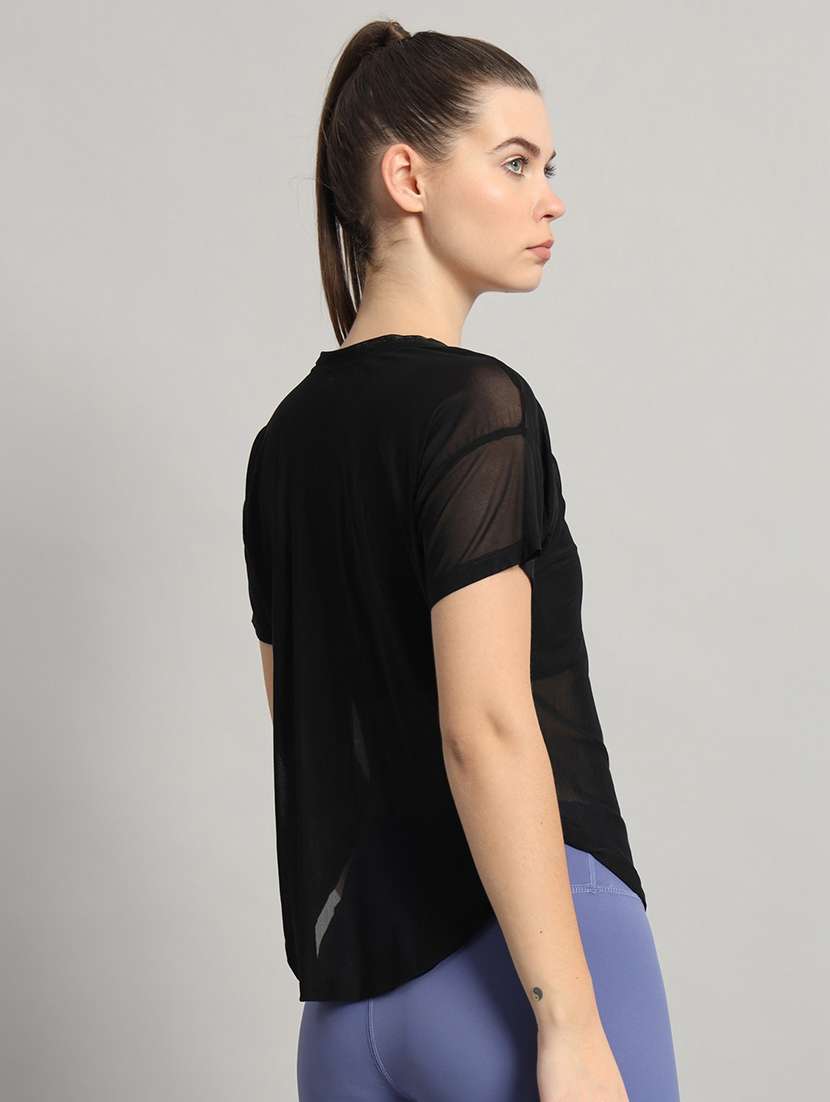 women typography printed relaxed fit dri-fit t-shirt - 21763026 - Standard Image - 3