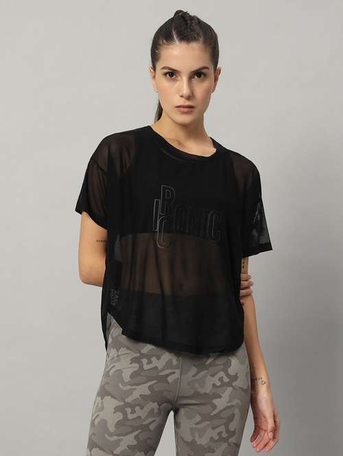 women typography printed relaxed fit dri-fit t-shirt - 21763027 -  Standard Image - 0