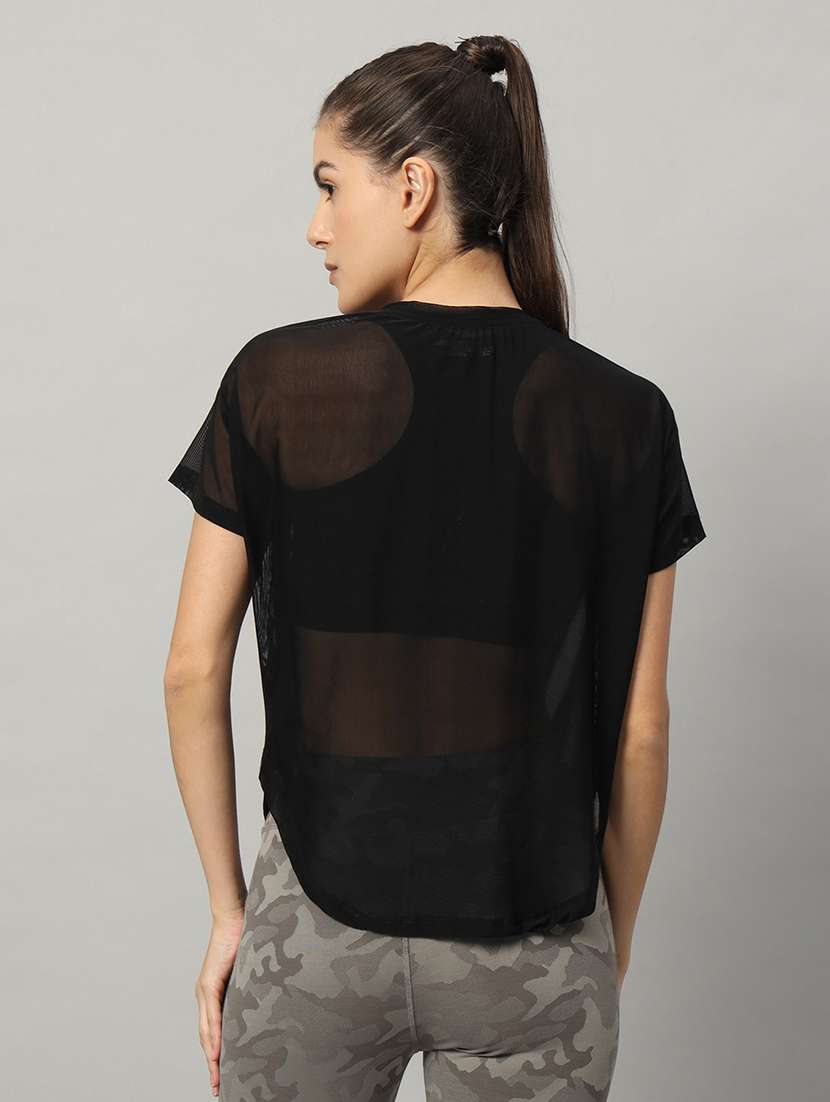 women typography printed relaxed fit dri-fit t-shirt - 21763030 - Standard Image - 3