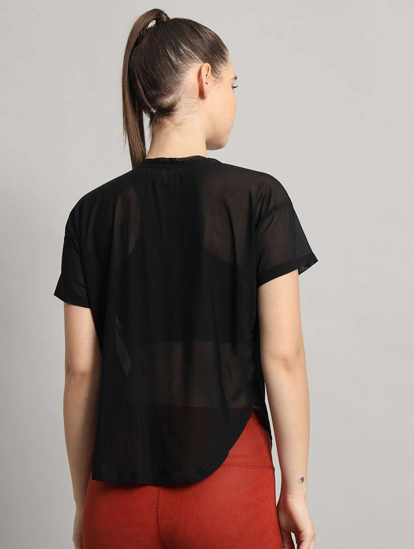 women typography printed round neck dri-fit t-shirt - 21763032 -  Standard Image - 3