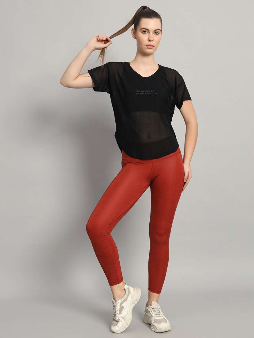 women typography printed round neck dri-fit t-shirt - 21763032 -  Standard Image - 5