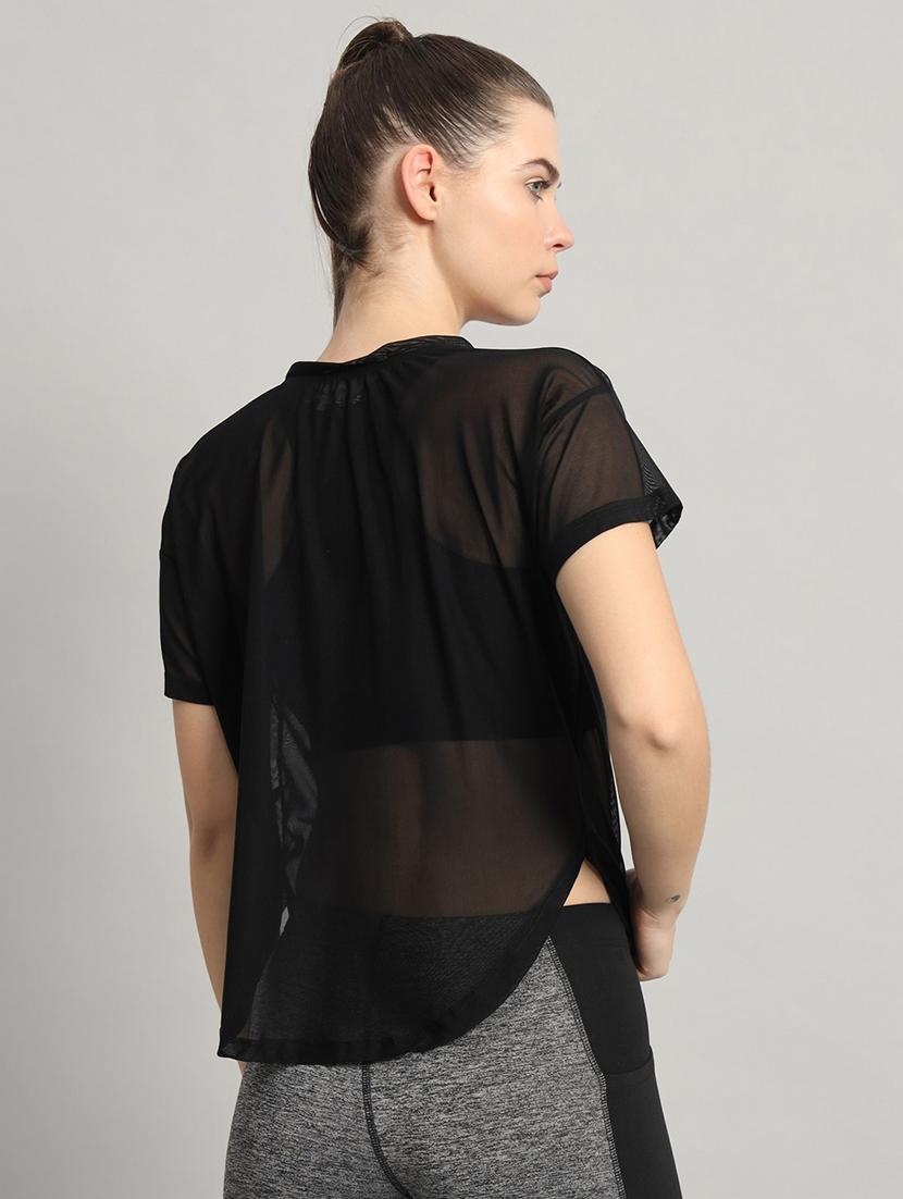 women typography printed round neck dri-fit t-shirt - 21763033 - Standard Image - 3
