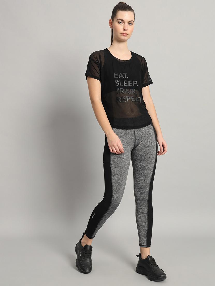 women typography printed round neck dri-fit t-shirt - 21763033 - Standard Image - 5