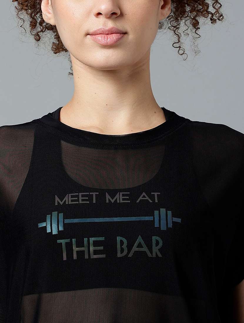 women typography printed round neck dri-fit t-shirt - 21763034 -  Standard Image - 5