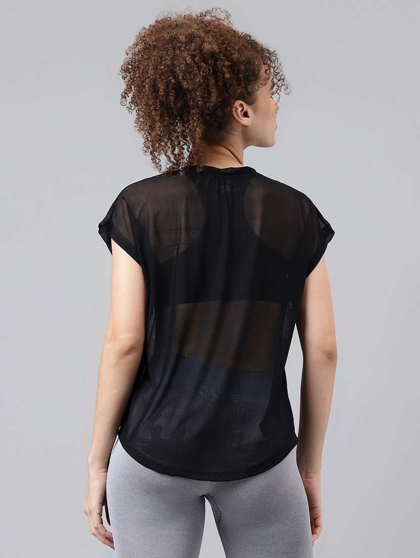 women typography printed round neck dri-fit t-shirt - 21763036 -  Standard Image - 3