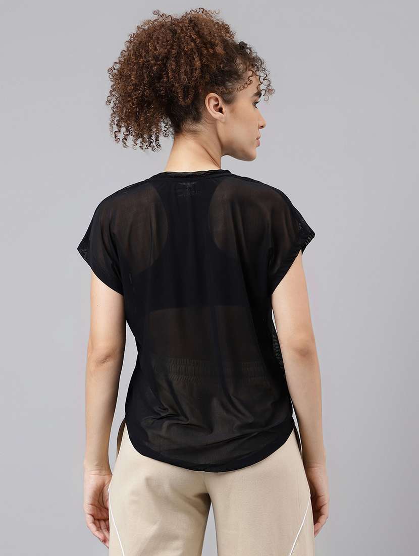 women typography printed round neck dri-fit t-shirt - 21763038 -  Standard Image - 3