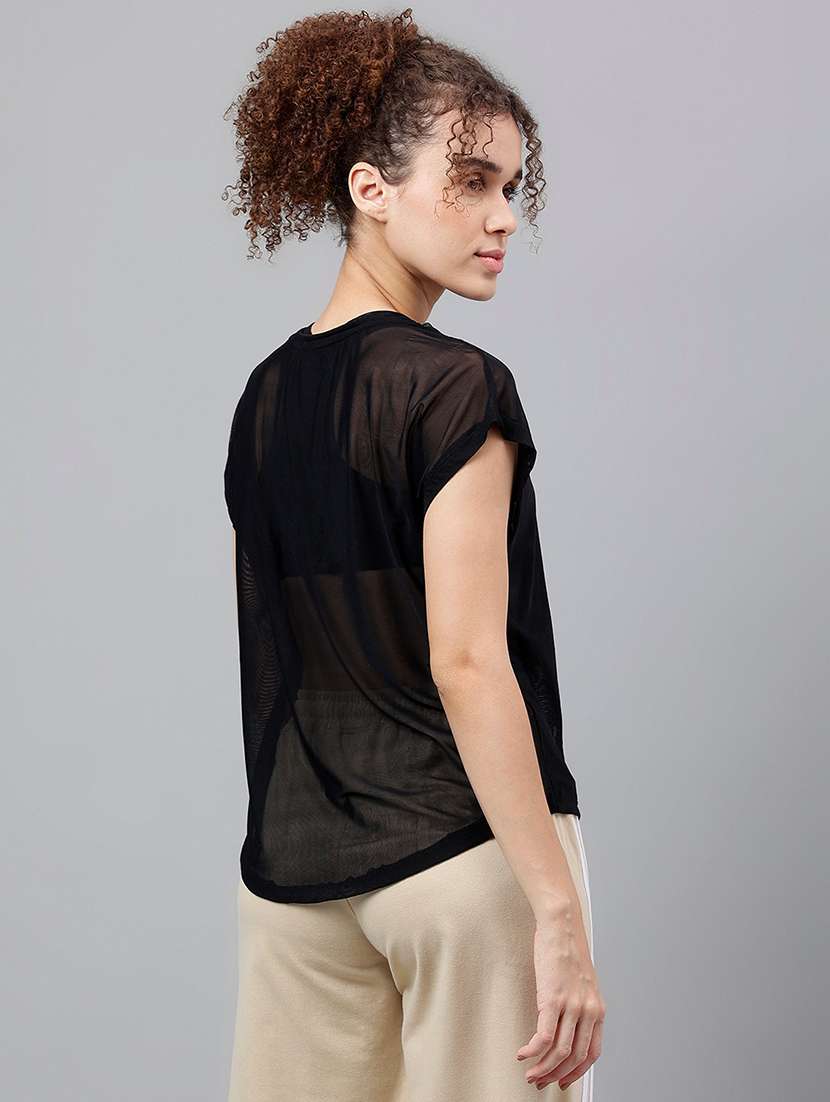 women typography printed round neck dri-fit t-shirt - 21763040 -  Standard Image - 3