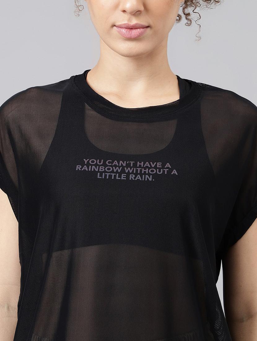 women typography printed round neck dri-fit t-shirt - 21763041 - Standard Image - 5