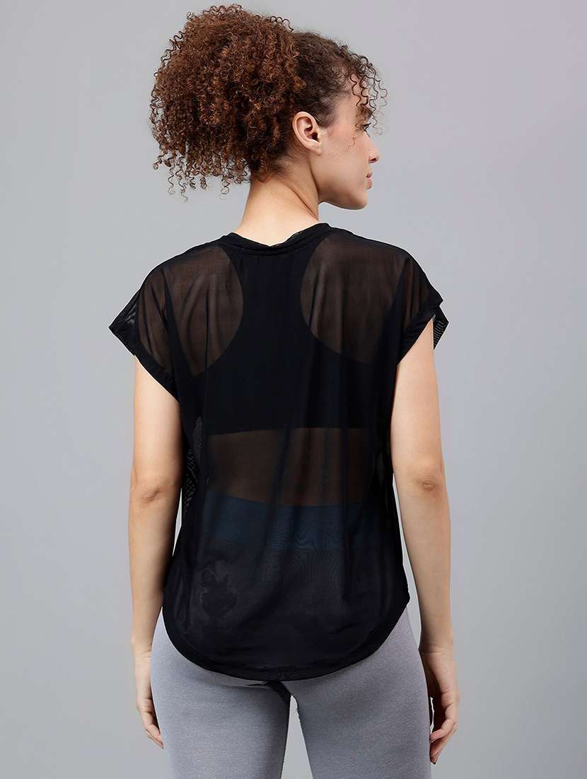 women typography printed round neck dri-fit t-shirt - 21763043 -  Standard Image - 3