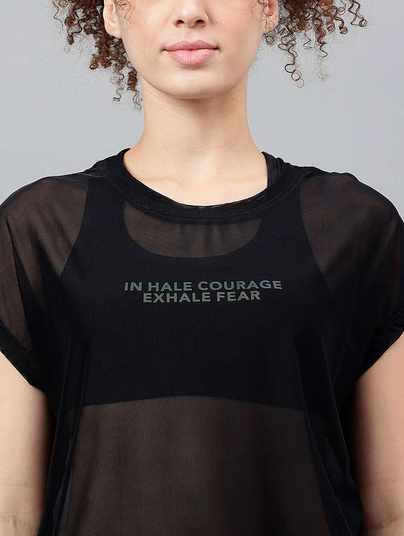 women typography printed relaxed fit dri-fit t-shirt - 21763044 -  Standard Image - 5