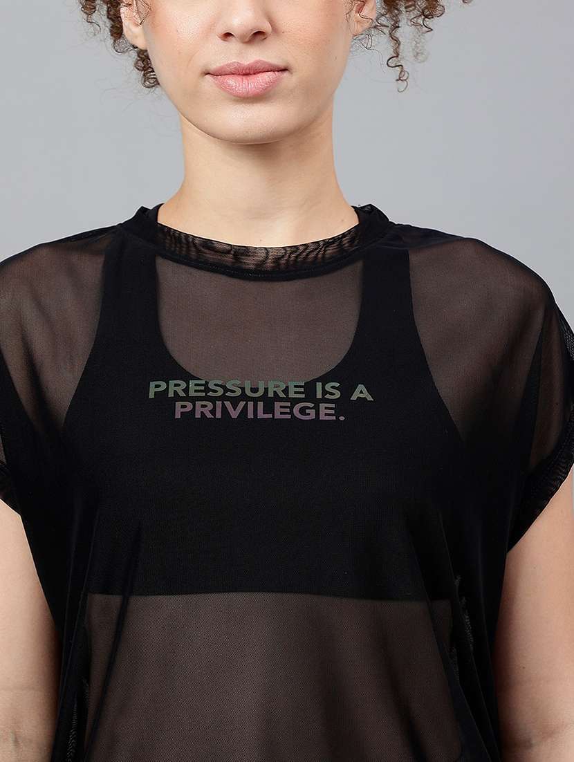 women typography printed relaxed fit dri-fit t-shirt - 21763046 -  Standard Image - 5